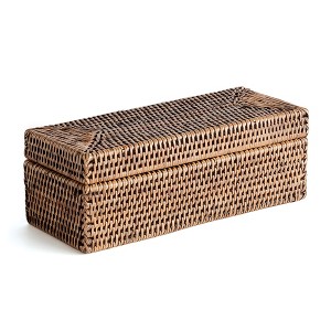 Plum & Post Burma Rattan 3-Compartment Lidded Box - 1 of 4