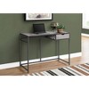 Vynxaria 42" Grey Laminate & Black Metal Computer Desk Modern Home Office Workstation with Storage Drawer - 3 of 4