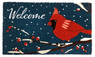 Briarwood Lane Coir Doormat 30x18 Cardinal Winter Natural Fiber For Winter Coir Doormat