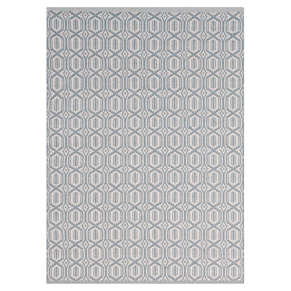 Ivory/Blue Geometric Flatweave Woven Accent Rug 3'x5' - Safavieh
