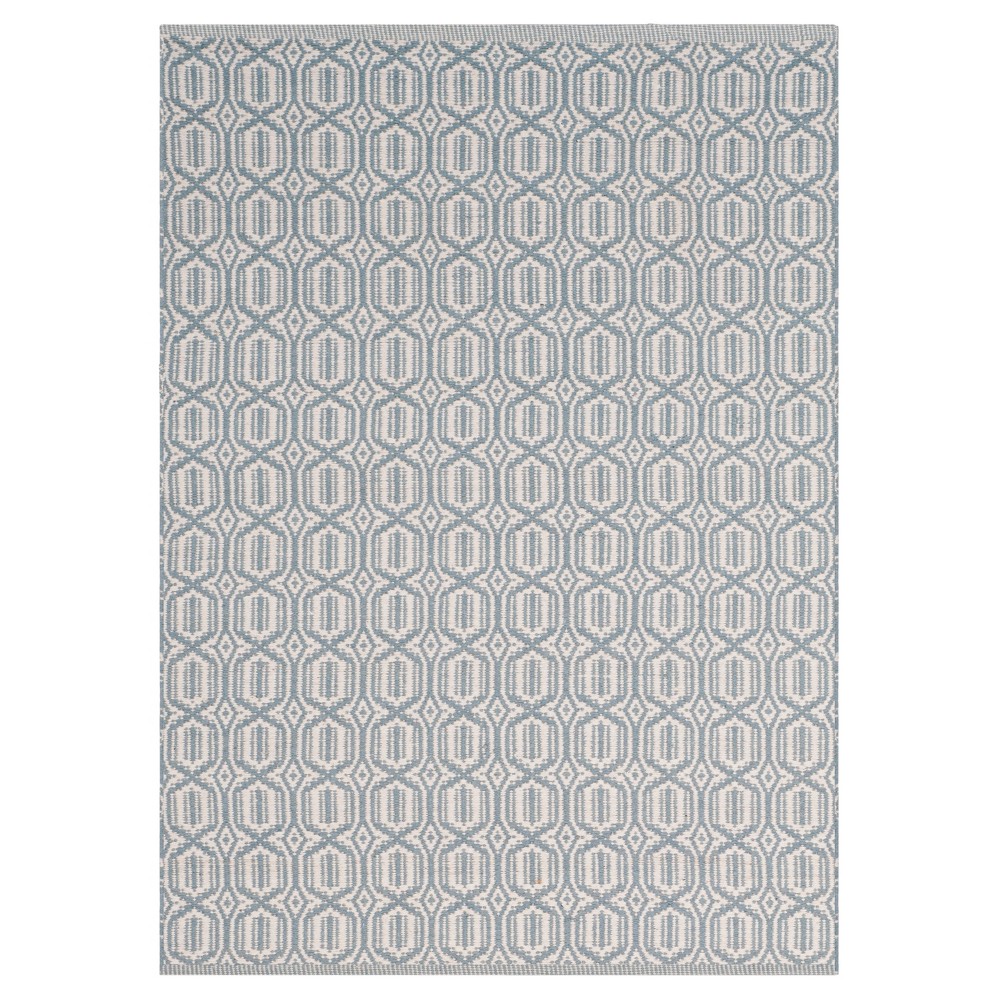 Ivory/Blue Geometric Flatweave Woven Accent Rug 3'x5' - Safavieh