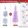 Slim Pre-lit Artificial Pencil Christmas Tree with LED Lights, Abundant Branch Tips, Easy Assembly and Sturdy Metal Stand - 2 of 4