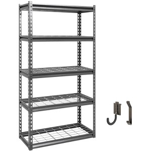 Atlas Shelving 5-Tier 30"x12"x60" Steel Boltless Shelving Load 2500lbs with Wire Deck Hammertone: Adjustable Rust-Resistant Storage Racks - 1 of 4