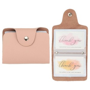 Unique Bargains Leather Slim ID Card Business Card Holder Wallets with 24 Slots 4" x 3" 2 Pcs - 1 of 4