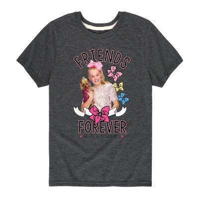 JoJo Siwa Friends Forever Short Sleeve Graphic T-Shirt - Heather Charcoal - 2T
