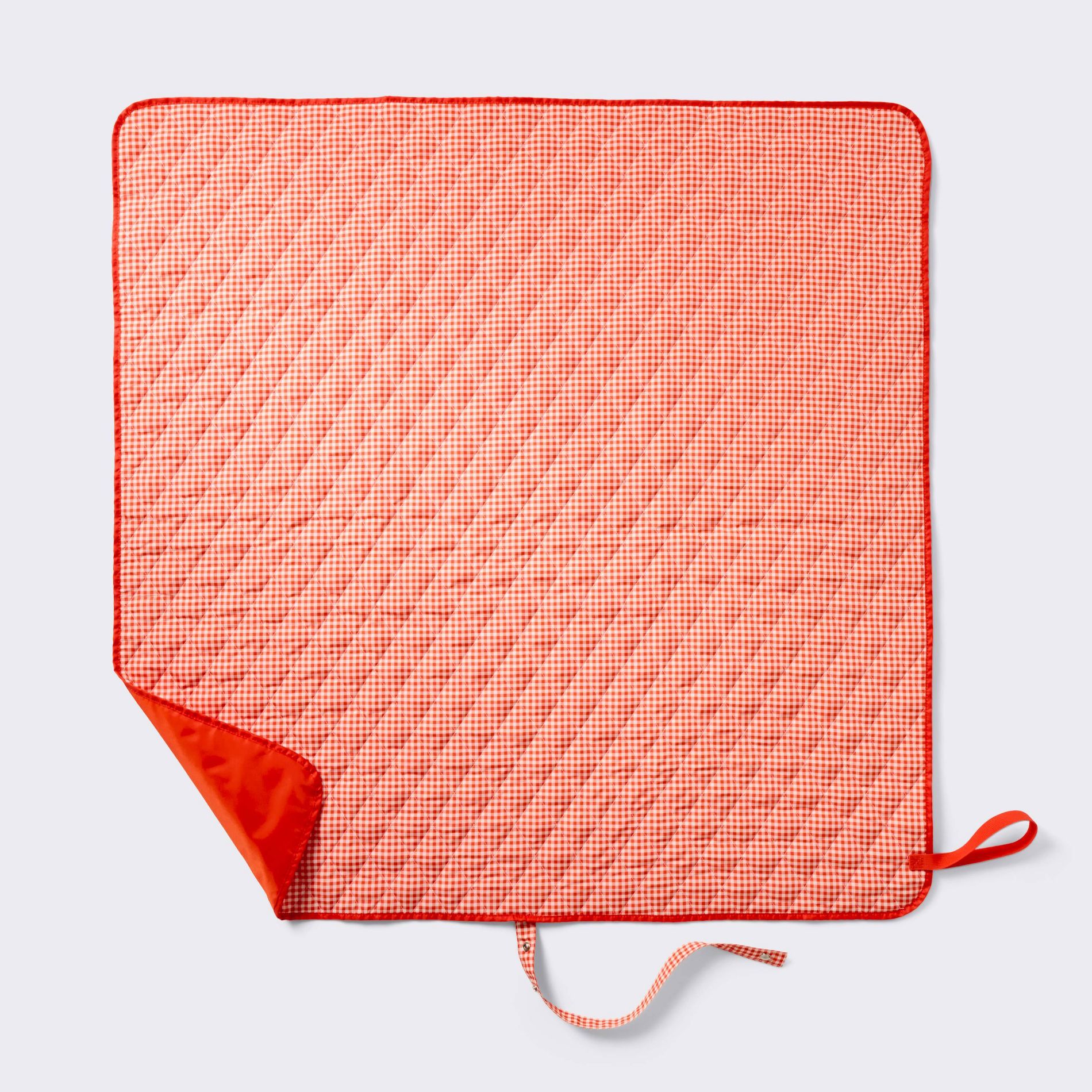 39.5"x39.5" Outdoor Blanket Red Check - Cloud Island™