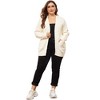 Agnes Orinda Women's Plus Size Long Sleeve Open Front with Pockets Casual Knit Cardigans - 3 of 4