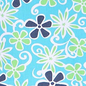 green flower with navy trim