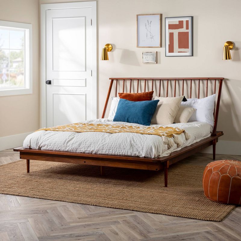 Boho Solid Wood Spindle Platform Bed - Saracina Home, 3 of 22