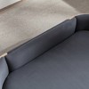 VASIP Elevated Dog Bed Pet Sofa With Solid Wood legs and Walnut Bent Wood Back ,Plush Velvet Cushion for Large  Dogs,Light Gray - 4 of 4