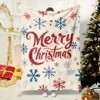Merry Christmas Flannel Throw Blanket - Soft, Warm Winter Decor with Snowflake Design - for Sofa, Bedroom, Living Room - Perfect Gift for Friends - 2 of 4