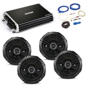 Kicker 43DSC6504 6.5” DS-Series Speakers (2 pair) with 43DXA2504 DX-Series Amplifier and wire kit - 1 of 4