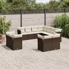 vidaXL Garden Sofa Set Brown PE rattan Medium to Large Modular - 2 of 4