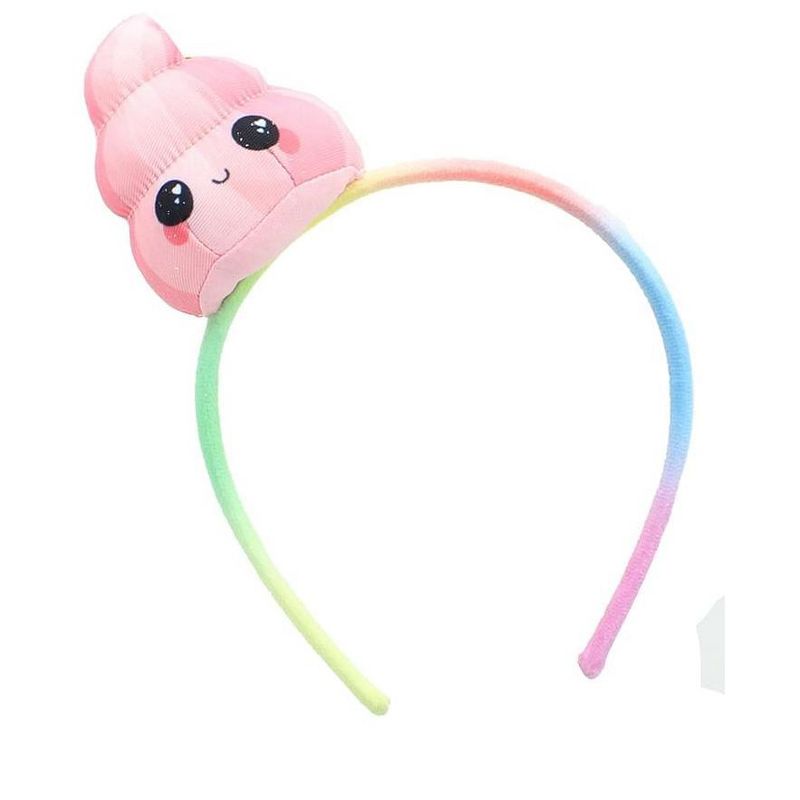 Se7en20 Glitter Galaxy Plush Pink Poop Emoji Child Costume Headband, 1 of 3