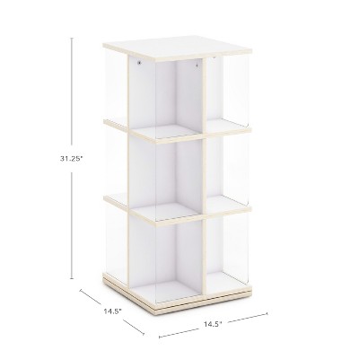 White Rotating Kids' Bookshelf with Acrylic Shelves