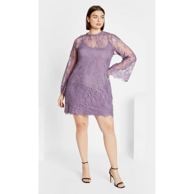 Women's Plus Size Micaela Dress - vintage lavender | CITY CHIC
