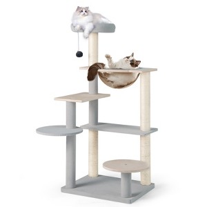 Tangkula Modern Cat Tree 44 Inch Multi-level Cat Tower w/ Removable Padded Top Perch - 1 of 4