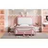 Kids Platform Bed Frame, Twin Size Princess Bed with Rabbit-Shape Headboard, 250LBS High Load Capacity - 2 of 4
