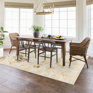 Area Rug, Modern Abstract Geometric Print Carpet, Machine Washable Non-Slip Indoor Rubber Back Runner Hallway, Bedroom, Living Room Area Rug - 1 of 4