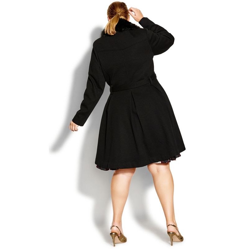 Women's Plus Size Blushing Belle Coat - black | CITY CHIC, 2 of 4