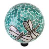 12" x 10" Indoor/Outdoor Dragonfly Duo Glass Gazing Globe Turquoise - Alpine Corporation - 4 of 4