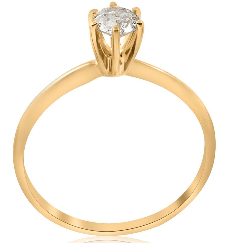 Pompeii3 14k Yellow Gold 1/2ct Round Solitaire Diamond Engagement Ring, 3 of 5