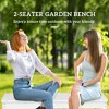 47" Outdoor Bench Seat, HDPE All-Weather Garden Bench, Backless Slatted Patio Bench for Yard, Porch, Park - 4 of 4