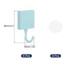 Unique Bargains Square Plastic Adhesive Removable Waterproof Wall Towel Hook 6 Pcs - 2 of 4