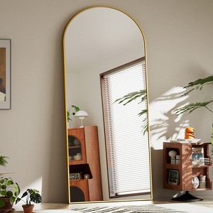 BEAUTYPEAK Rectangle With Rounded Top Full Length Mirrors - 1 of 3