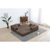 Dolonm 77.9 in. Corduroy Convertible Sleeper Sofa Bed -Foldable 3-Seat Couch with Fixed Frame & Cylindrical Pillow for Living Room, Bedroom - 4 of 4