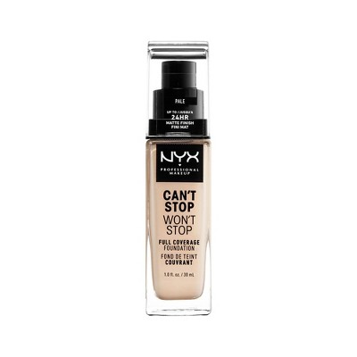 NYX Professional Makeup Can't Stop Won't Stop 24Hr Full Coverage Matte Finish Foundation - 01 Pale - 1.3 fl oz