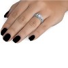 Pompeii3 1.00CT 3-Stone Diamond Engagement Wedding Ring Set 10K White Gold - 4 of 4