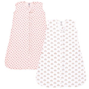 Hudson Baby Infant Girl Thermal Sleeveless Sleeping Bag 2pk, Creative Rainbows - 1 of 4