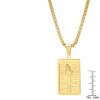 Steeltime 24" 18k gold plated stainless steel rounded box chain necklace with Serenity prayer plate and prayer hands pendant - 3 of 4