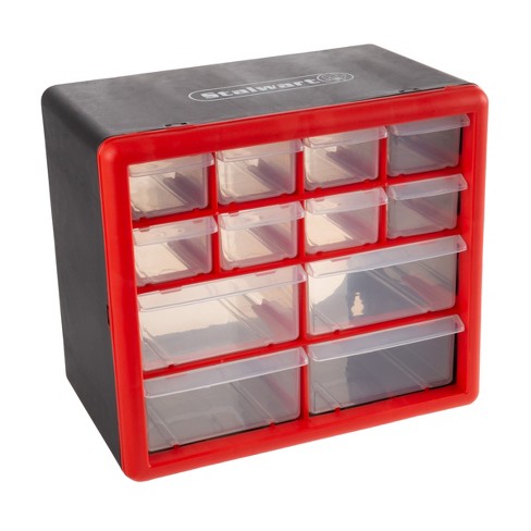 12 Drawer Storage Cabinet- Plastic Organizer With 4 Large & 8 Small  Compartments- Desktop Or Wall Mount For Hardware, Crafts & More By Fleming  Supply : Target
