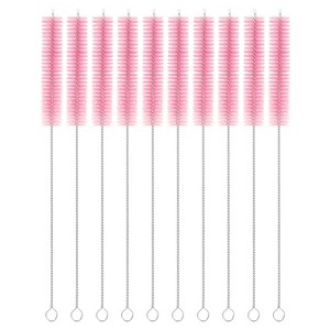 Unique Bargains Long Handle Wire Bristles Bottle Straw Cleaning Brushes 10 Pcs - 1 of 4