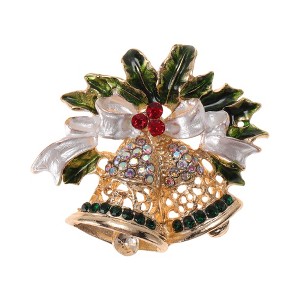 Unique Bargains Christmas Brooches Alloy Dripping Wax Red Green 1.65"x2.24" 1 Pc - 1 of 4