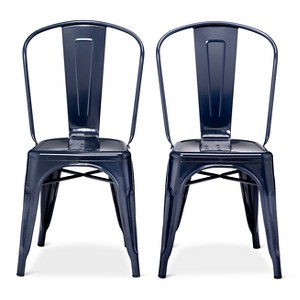 Carlisle High Back Metal Dining Chair Set of 2 - Navy - Ace Bayou, Size: 2 Pack - Ships Flat, Blue