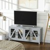 Resenkos TV Cabinet Stand, Adjustable Shelves & 4 Glass Doors, Fits TVs up to 58", 4 Cable Holes, Anti-Tipping, Assembly Required, Gray - 2 of 4