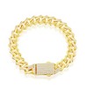 Links of Italy Sterling Silver 9mm Monaco Chain w/Micro Pave CZ Lock  - Available Sizes: 8  , 20  , 22  , 24  Inches - 2 of 3