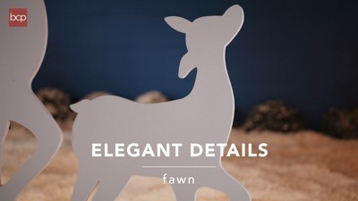 White 3-Piece 46" Outdoor PVC Deer Family Silhouette Set
