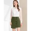 Allegra K Women's Asymmetric Wrap Skirt Stretchy Work Office Mini Skirt - 2 of 4