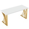 Resenkos Computer Desk, Office Desk, Study Desk,55" Computer Desk, Modern Laptop PC Student Table,White - 3 of 4