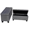 NicBex Modern 35" Storage Bench Rectangular Accent Stools with Linen Fabric for Bedroom and Entryway - 3 of 4