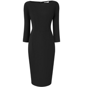 Hobemty Women's 3/4 Sleeve Work Boat Neck Elegant Business Sheath Dresses - 1 of 4