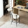 Resenkos Counter Bar Stools, Counter Stool,Set of 2 Modern Bar Stools with Black Metal Base for Kitchen, Dining and Living Room,Beige - 2 of 4