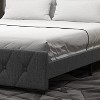 Bed Frame, Upholstered Platform with Adjustable , Upholstered Bed Frame with Linen Fabric Wrap, Platform Bed with USB Ports,Light Gray Full Size - 4 of 4