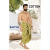 HAPPY BAY Men's Summer Long Vacation Dashiki Sarong Beachwear Holidays Wrap Lava Lava Batik Beach Cover Up Sarongs For Men One Size Leaves, Mustard - 2 of 4