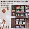 71" Tall Kitchen Pantry Storage Cabinet, Modern Kitchen Storage Cabinets with 4 Doors and 6 Adjustable Shelves,Wooden Curved Kitchen Cabinet - 4 of 4