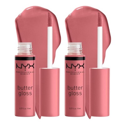 NYX PROFESSIONAL MAKEUP Butter Gloss (07 Tiramisu | Brown) Non-Sticky Lip Gloss | Smooth Formula | Non-Sticky | High Shine Finish (PACK OF 2)